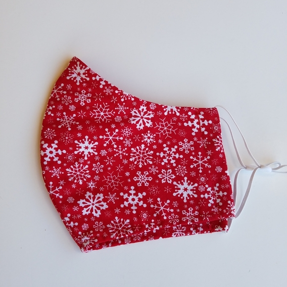 Hand Crafted Face Masks Lot of 3 Christmas/Winter Red/Green Face Masks - Picture 6 of 8